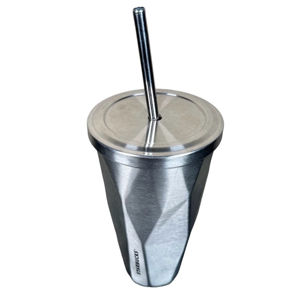 STARBUCKS Double Stainless Steel Hot / Cold Beverage Cup with Straw - Picture 6 of 6